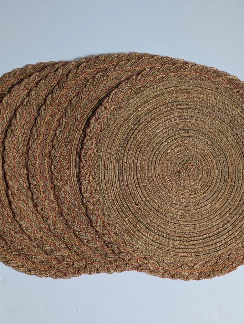 Set of 6 Boho Round Braided Placemats 15